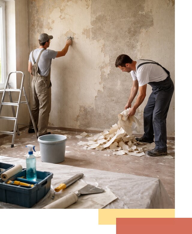 Снятие старых обоев в белебее быстро и качественно