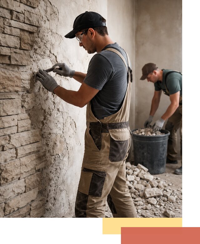 Демонтаж декоративного камня в белебее профессионально и безопасно