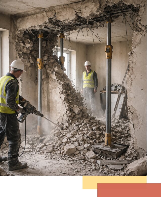 Снос несущих стен в белебее с гарантией безопасности и качества