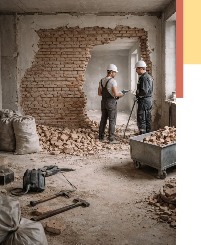 Демонтаж кирпичных стен в белебее от 4284 руб. — быстро, недорого, под ключ | ОТДЕЛОЧНИК-Блб