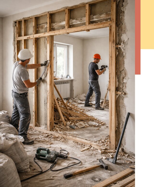 Демонтаж деревянных перегородок в белебее от 3264 руб. — быстро и недорого | ОТДЕЛОЧНИК-Блб