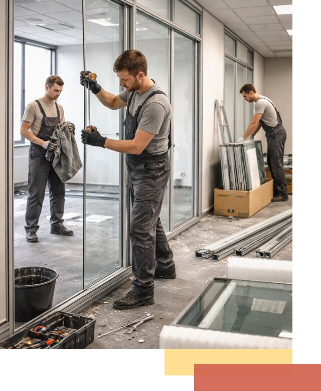 Демонтаж стеклянных перегородок в белебее быстро и безопасно