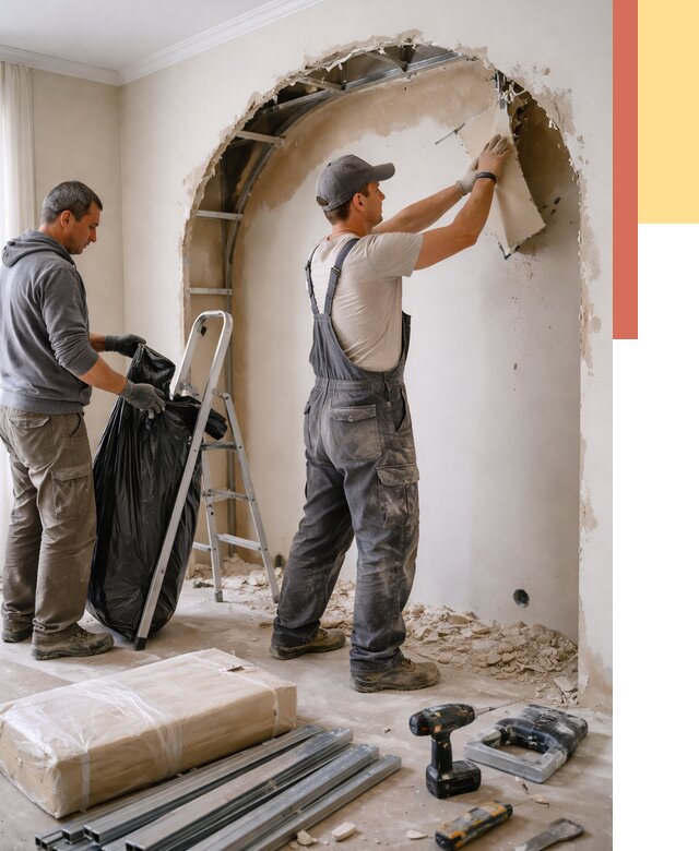 Демонтаж арки из гипсокартона в белебее от 3570 руб. — услуги под ключ | ОТДЕЛОЧНИК-Блб