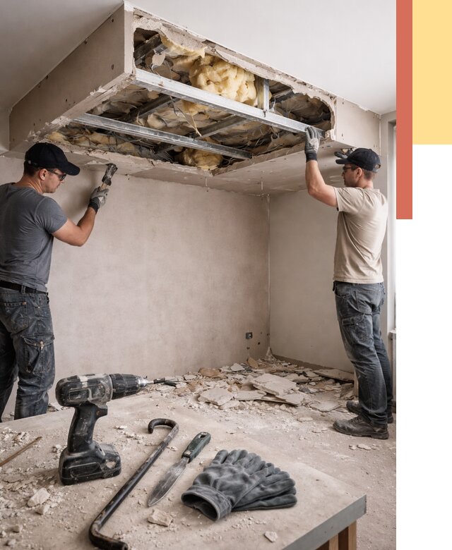 Демонтаж короба из гипсокартона в белебее от 1551 руб. — быстро и недорого | ОТДЕЛОЧНИК-Блб