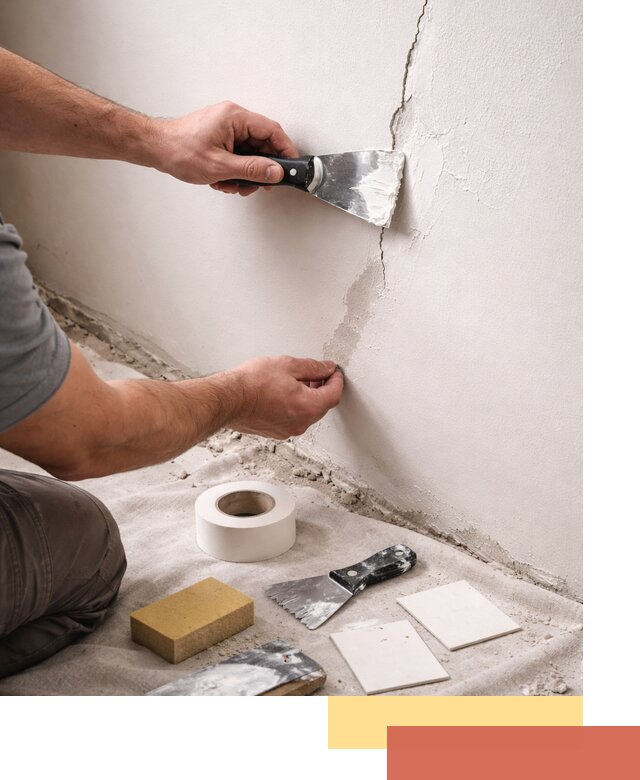 Заделка трещин и сколов в стенах и потолках в белебее