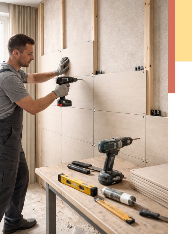 Монтаж МДФ панелей на стены в белебее от 1275 руб. под ключ | ОТДЕЛОЧНИК-Блб