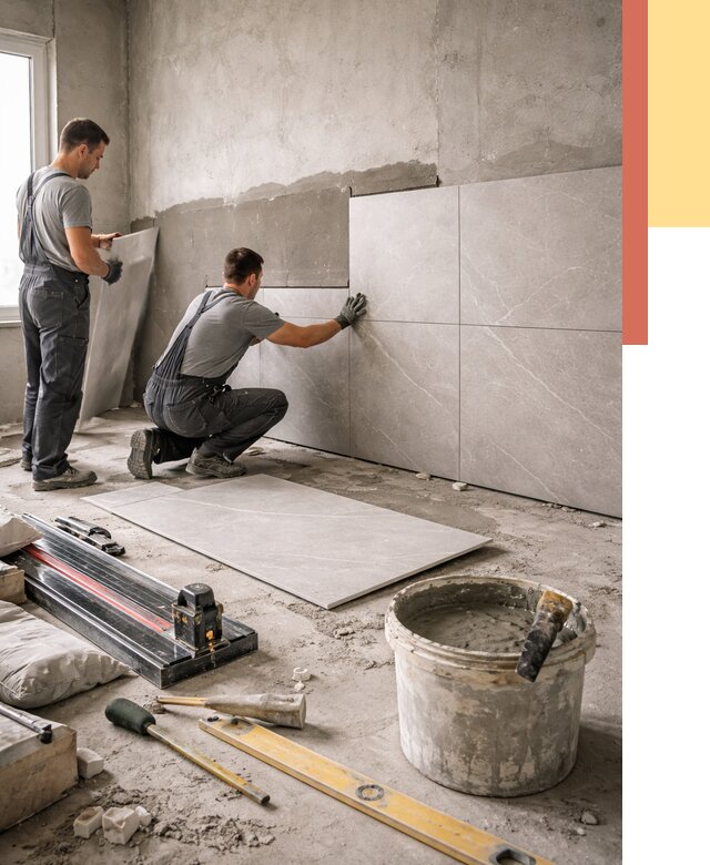 Облицовка стен керамогранитом в белебее от 4284 руб./м² — услуги под ключ | ОТДЕЛОЧНИК-Блб