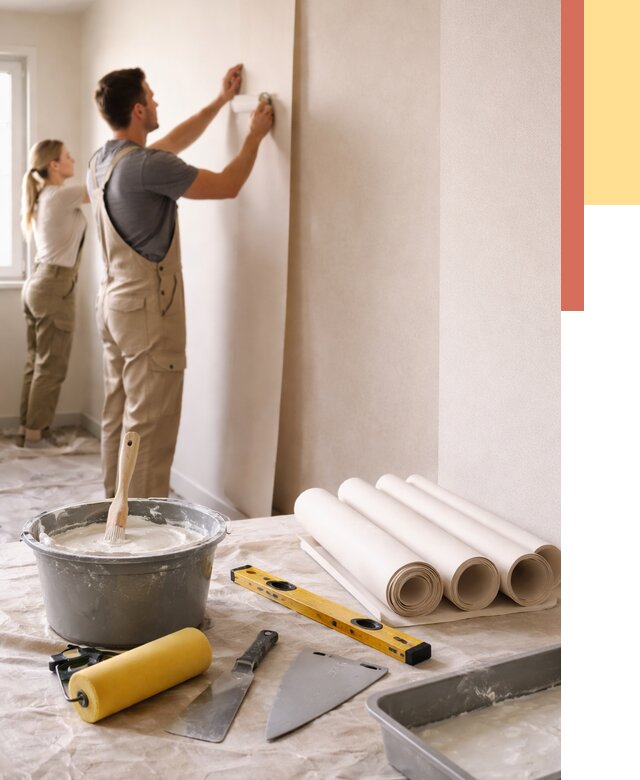 Поклейка бумажных обоев в белебее от 5611 руб./м2 — быстро и недорого | ОТДЕЛОЧНИК-Блб