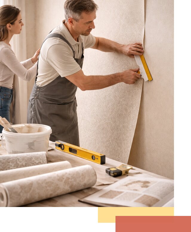 Поклейка обоев с подбором рисунка в белебее