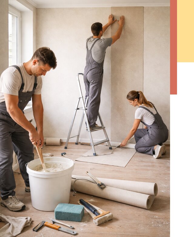 Оклейка стен обоями в белебее от 3570 руб/м2 — быстро и недорого | ОТДЕЛОЧНИК-Блб