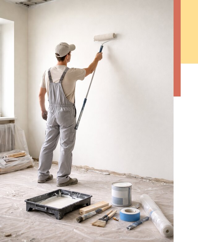 Покраска стен водоэмульсионной краской в белебее от 459 руб. за м² | ОТДЕЛОЧНИК-Блб