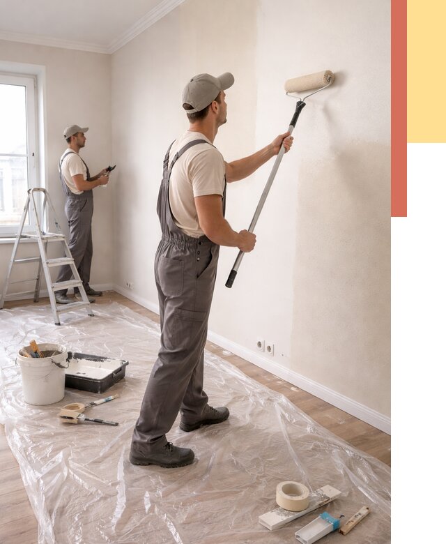 Покраска стен акриловой краской в белебее от 3570 руб./м² — быстро и недорого | ОТДЕЛОЧНИК-Блб