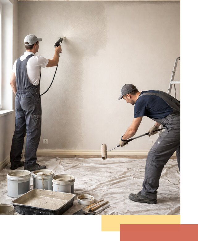 Покраска стен моющейся краской и защита поверхностей в белебее