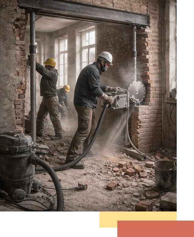 Прорезка проема в стене под дверной или оконный проем в белебее