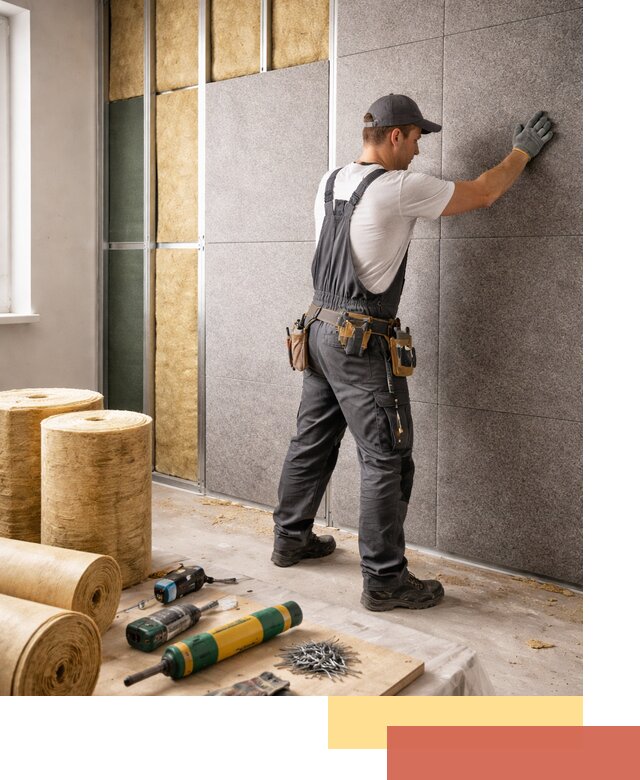 Профессиональная шумоизоляция стен в белебее для квартиры и офиса