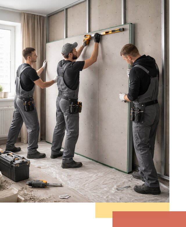 Шумоизоляция стен панелями ЗИПС в белебее для жилых и коммерческих помещений