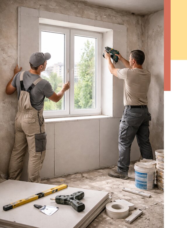 Монтаж откосов из гипсокартона в белебее от 4590 руб. под ключ | ОТДЕЛОЧНИК-Блб