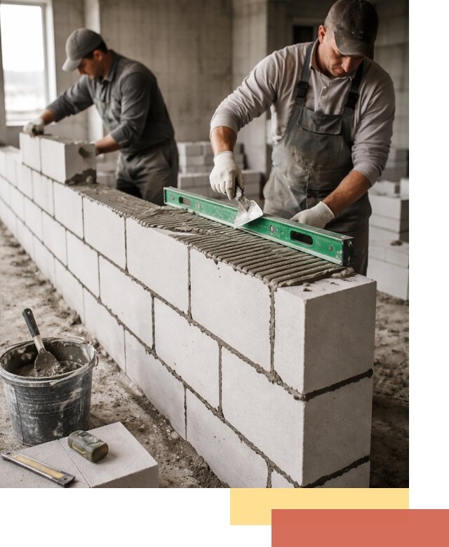 Кладка перегородок из газобетона в белебее быстро и качественно