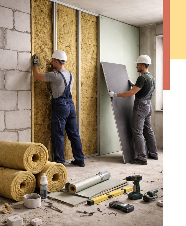 Шумоизоляция перегородок из блоков в белебее от 1887 руб./м² — быстро и недорого | ОТДЕЛОЧНИК-Блб