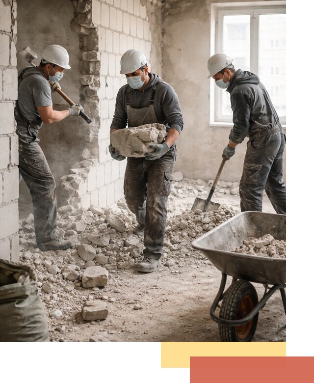 Демонтаж блочных перегородок в белебее быстро и аккуратно