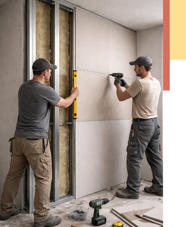 Монтаж двухслойной перегородки из гипсокартона в белебее от 1479 руб. | ОТДЕЛОЧНИК-Блб