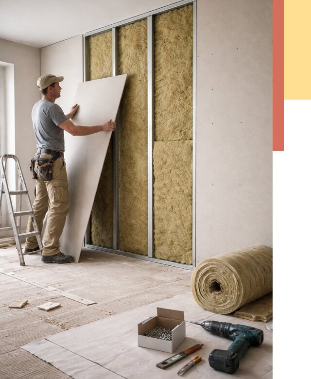 Перегородка из гипсокартона с шумоизоляцией в белебее от 3183 руб. | ОТДЕЛОЧНИК-Блб