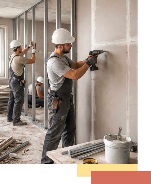 Перегородки из огнестойкого гипсокартона в белебее под ключ