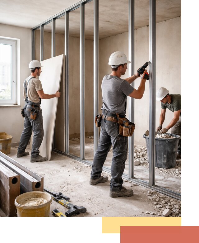 Перенос гипсокартонной перегородки в белебее профессионально и быстро