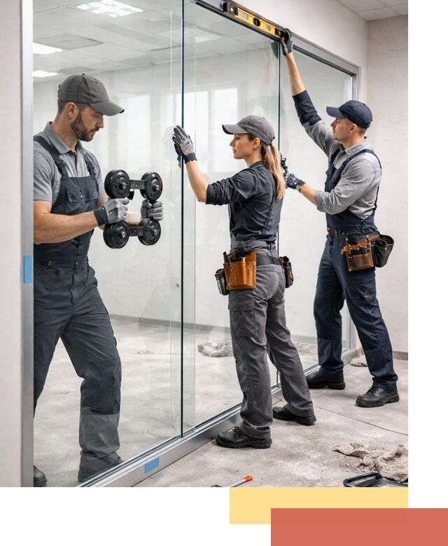 Профессиональный монтаж стеклянных перегородок в белебее