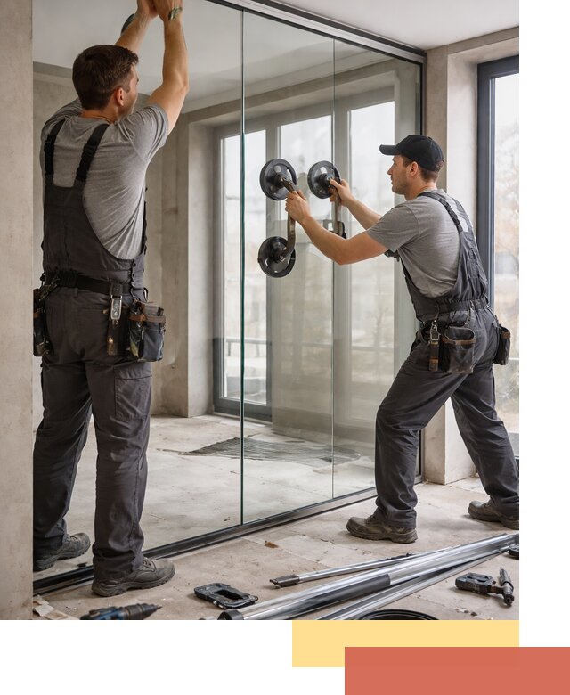 Цельностеклянные перегородки под ключ в белебее