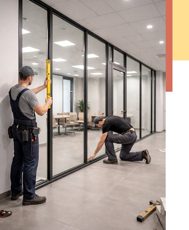 Каркасные стеклянные перегородки в белебее под ключ от 9385 руб. | ОТДЕЛОЧНИК-Блб