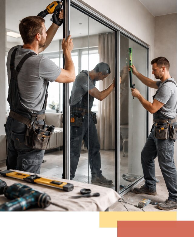 Каркасные стеклянные перегородки под ключ в белебее