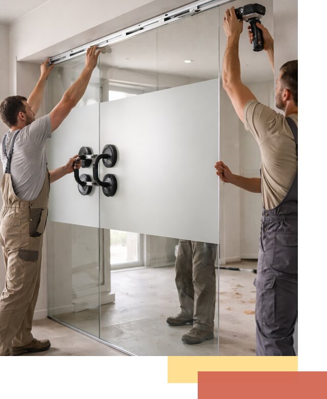 Матовые стеклянные перегородки под ключ в белебее