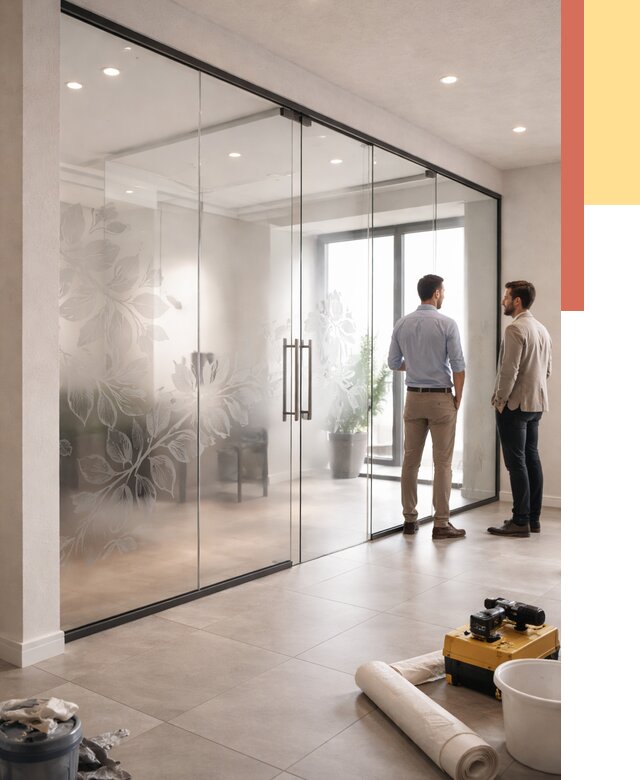 Стеклянные перегородки с рисунком в белебее от 12751 руб. монтаж и нанесение | ОТДЕЛОЧНИК-Блб