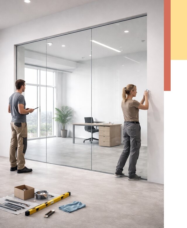 Перегородки из закаленного стекла в белебее от 9691 руб. под ключ | ОТДЕЛОЧНИК-Блб