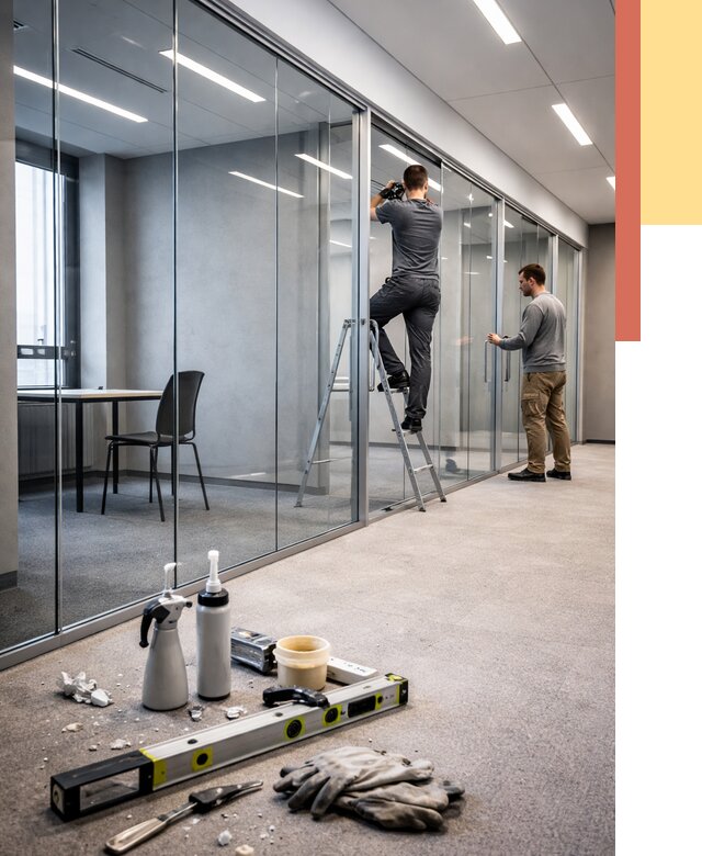 Стеклянные офисные перегородки в белебее от 8671 руб. — монтаж и установка | ОТДЕЛОЧНИК-Блб