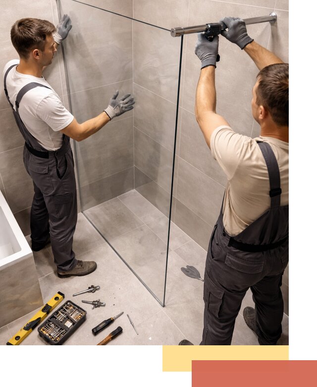 Стеклянные перегородки для душа в белебее — изготовление и монтаж