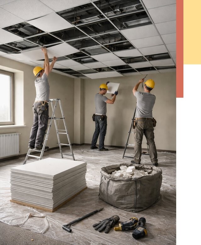 Демонтаж потолка Армстронг в белебее от 4590 руб. быстро и недорого | ОТДЕЛОЧНИК-Блб