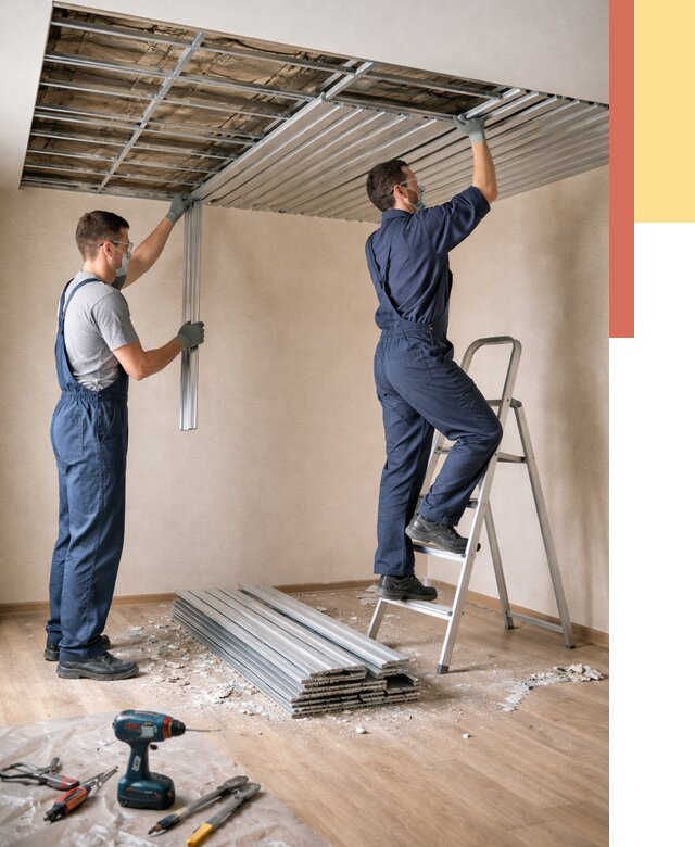 Демонтаж реечного потолка в белебее от 4590 руб. быстро и недорого | ОТДЕЛОЧНИК-Блб