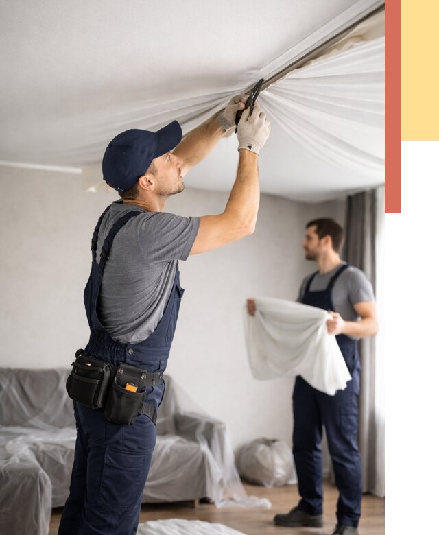 Демонтаж натяжного потолка в белебее от 4590 руб. — снятие и разбор под ключ | ОТДЕЛОЧНИК-Блб