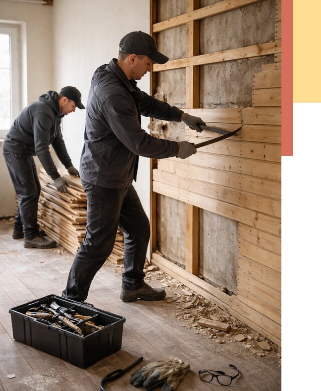 Демонтаж вагонки в белебее от 3876 руб/м2 — быстро и недорого | ОТДЕЛОЧНИК-Блб