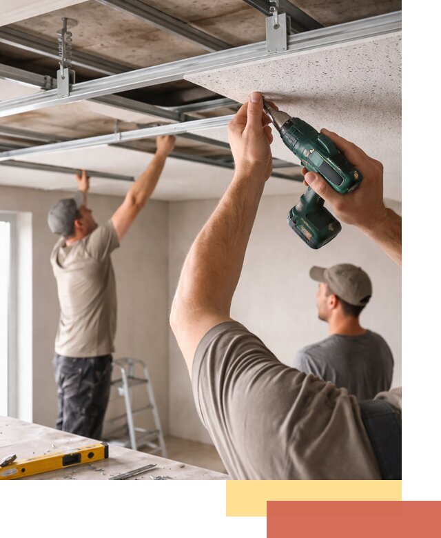 Монтаж акустического потолка в белебее под ключ