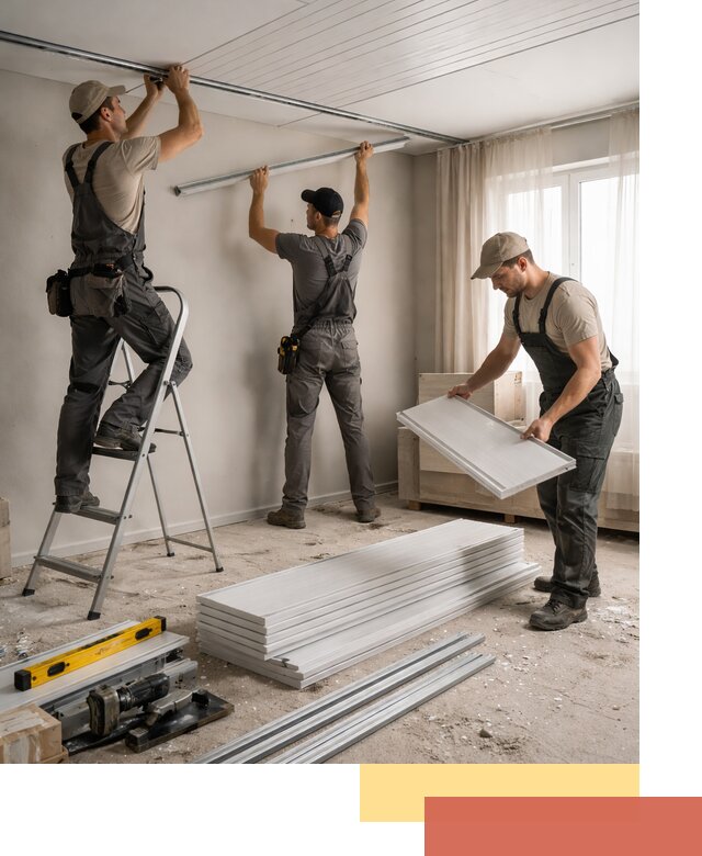 Монтаж потолка из ПВХ панелей в белебее оперативно и качественно