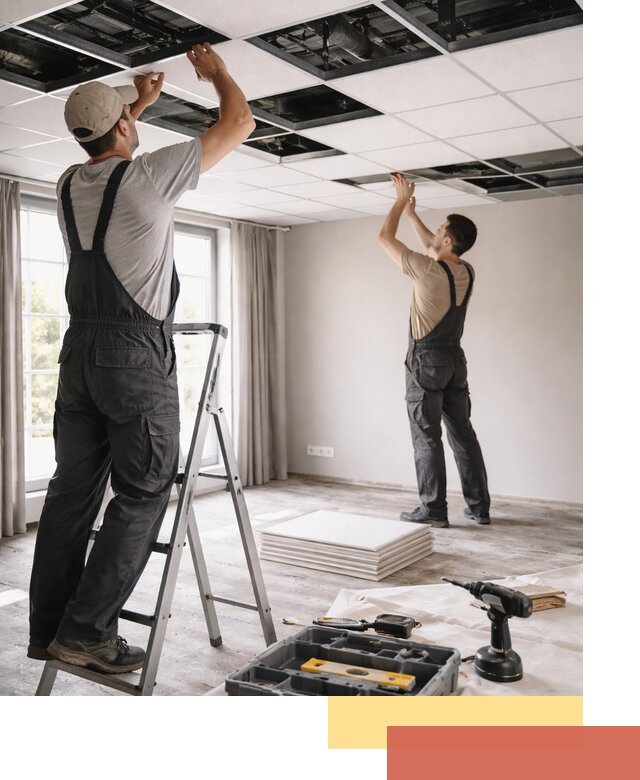 Замена плит подвесного потолка в белебее быстро и качественно