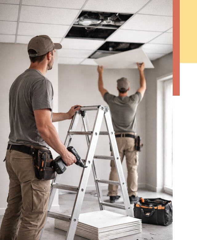 Обслуживание подвесного потолка в белебее от 3570 руб. — быстро и недорого | ОТДЕЛОЧНИК-Блб