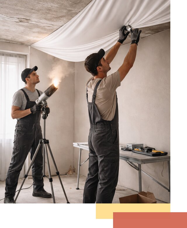 Установка натяжного потолка под ключ в белебее