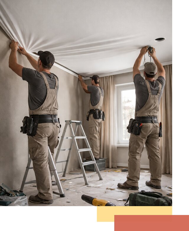 Монтаж матового натяжного потолка в белебее качественно и быстро