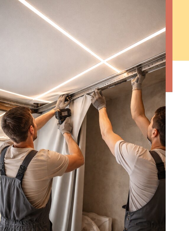 Монтаж натяжного потолка со световыми линиями в белебее от 1224 руб. | ОТДЕЛОЧНИК-Блб