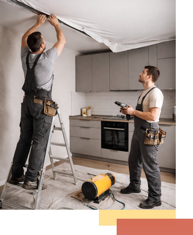 Монтаж натяжного потолка на кухне в белебее