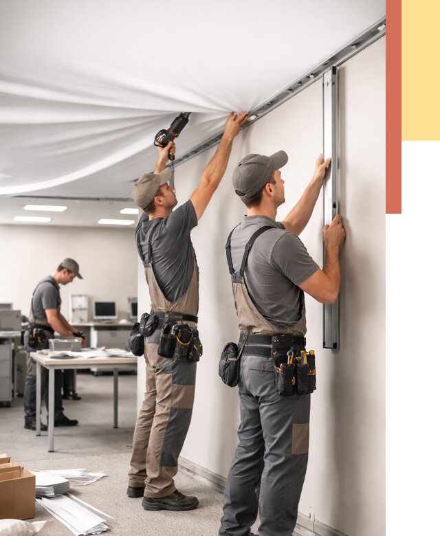 Монтаж натяжного потолка в офисе в белебее от 459 руб/м² — быстро и недорого | ОТДЕЛОЧНИК-Блб